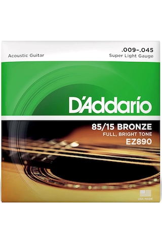 D'addario Ez890 Super Light Akustik Gitar Teli 09-45