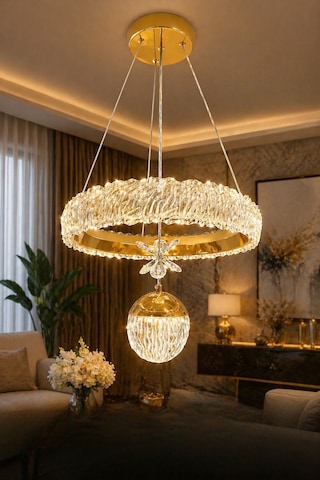 Kumandalı 3 Renk Işıklı Modern Sarkıt Led Avize Krom Kasa Salon,oda ,mutfak ,hol Gold 1 Kumandalı 3 Renk Işıklı Modern Sarkıt Led Avize Krom Kasa Salon,oda ,mutfak ,hol Gold 1