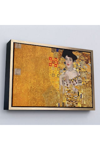Ahşap Çerçeveli Gustav Klimt - Altınlı Kadın Tablosu - The 'woman İn Gold'-7088