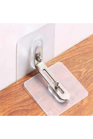 Ams Net Deprem İçin Ultra Dayanıklı Çivisiz Duvarı Delmeden Ayarlanabilir Eşya Sabitleyici Aparat Gri