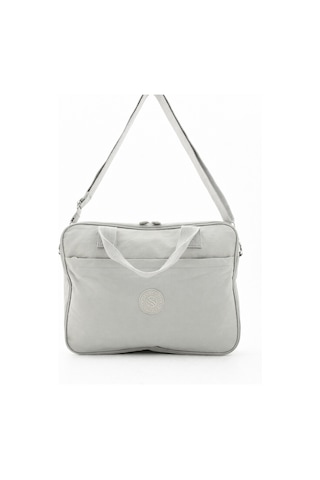 Sanmorris Unisex Klinkır Açık Gri Renkli Suya Dayanıklı Laptop Bölmeli Çapraz Askılı Evrak Ve Laptop Çantası Açık Gri