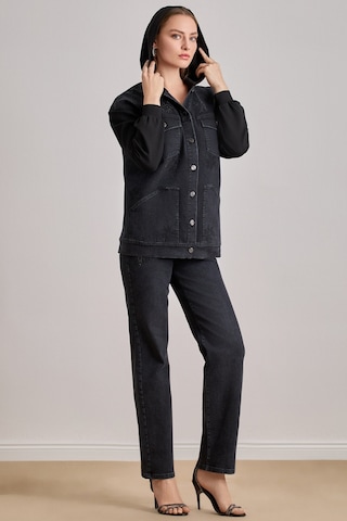 Slim Straight Siyah Jean Pantolon Siyah