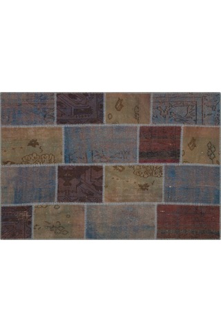 Klasik Modern Patchwork Eskitme Halı 120 X 180 Cm 5810