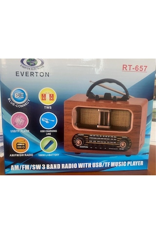 Everton Rt-657 Bluetooth Fm-usb-tf-aux Şarjlı Nostaljik Radyo Everton Rt-657 Bluetooth Fm-usb-tf-aux Şarjlı Nostaljik Radyo