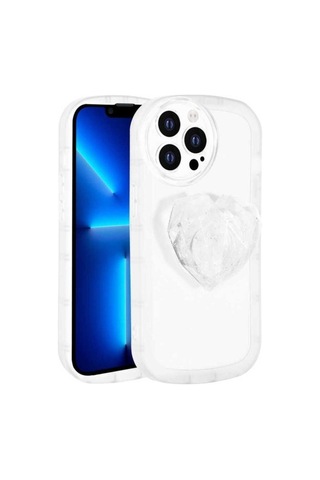 Apple Uyumlu iPhone 13 Pro Max Kılıf Kamera Korumalı Pop Soketli Renkli Zore Ofro Kapak Beyaz