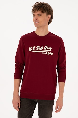 U.S. Polo Assn. Erkek Bisiklet Yaka Regular Fit Bordo İnce Sweatshirt 50316315-VR014