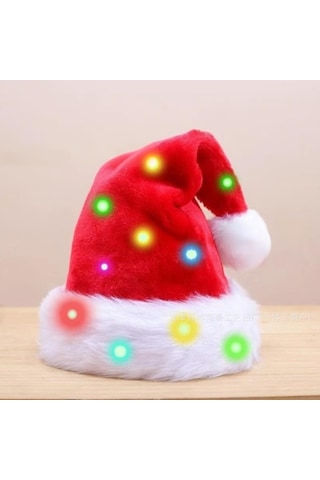 Vkemall Yetişkinler İçin Kırmızı Noel Şapkası - 20 Renkli Led Işıklı, 2 Adet Paket, Noel Parti Ve Toplantılar İçin Festivite Eşyası
