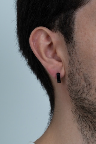 Ince Düz Unisex Halka Erkek Çelik Küpe Çifti 2 Renk 3 MM Mse8 Beyaz