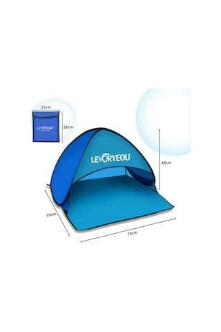 Moveevo Güneş Koruyucu Otomatik Açılır Kumsal Yüz/kafa Tentü, Hızlı Kurulum, Cep Telefonu Bölmesi, Taşınabilir Çanta Sarı-turuncu Çok Renkli