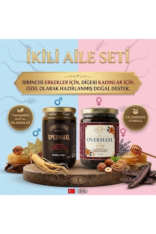 Spermaxl - Overmaxl Aile Seti 2 X 777 Gr Erkek Ve Kadın Için Bitkisel Destek Lokman Hekim Hayat 1600 G
