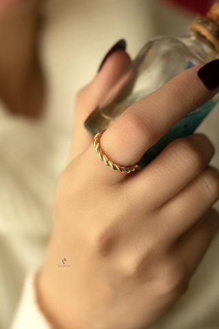 Yuvarlak Burma Model Halat Sarı Renk 925 Ayar Ayarlanabilir Gümüş