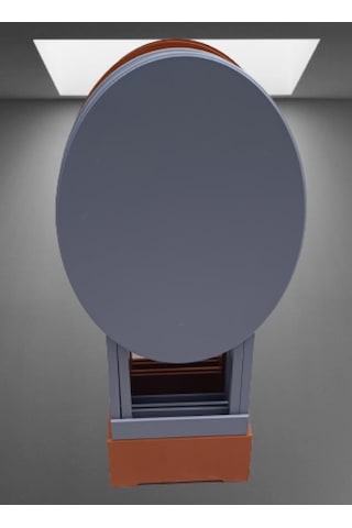 Çanta Zigon Sehpa Oval Model Dörtlü Ahşap Mdf Ceviz Ve Gri Renk Uyumu El Yapımı
