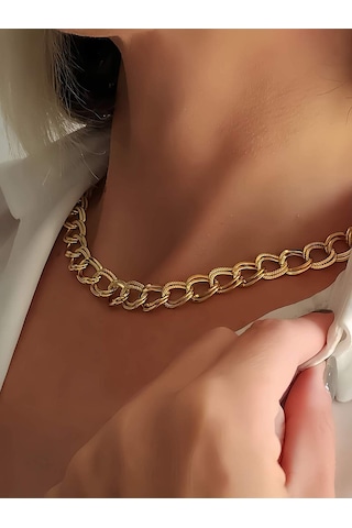 Uzay Yolu Samanyolu Model Zincir Altın Kaplama Gold Renk Kolye Gold