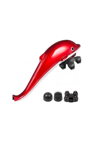 Fastbuy Dolphin Profesyonel Boyun Bel Sırt Karın Bacak Vücut Masaj Aleti Kırmızı Spor Salonu Ev Kullanımı Masaj Aleti Kırmızı