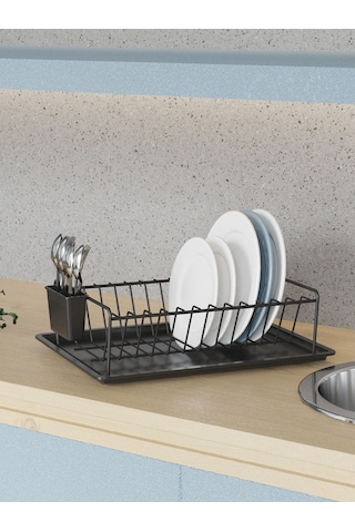 Suntel Tek Katlı Bulaşıklık Siyah+siyah Tepsi