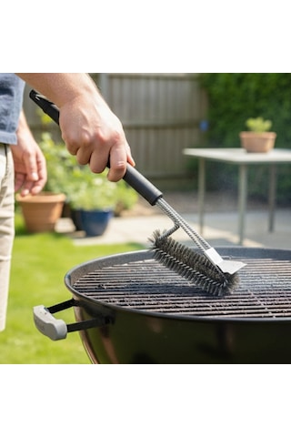 River World Mangallar İçin Temizleme Fırçası Uzun Saplı Paslanmaz Çelik Renkli