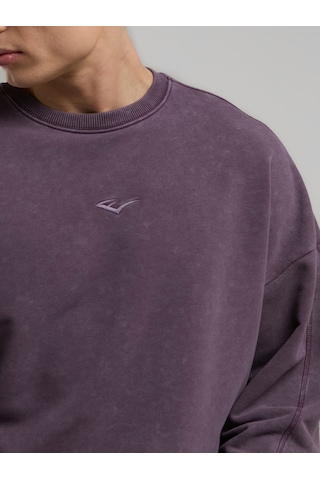 Everlast Bronx 1910 Yıkamalı Mor Erkek Sweatshirt Mor