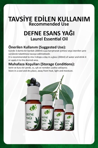 Defne Yağı Laurel Essential Oil 10 Ml.