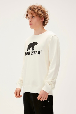 Bad Bear Logo Crewneck Erkek Ekru Sweatshirt 22.02.12.007-c108 001
