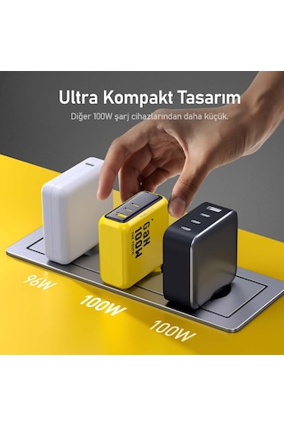 Aohi Youth 3 Portlu 100w Şarj Adaptörü Ile 140w Hızlı Şarj Kablos