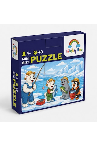 Balıkçılar Mini Puzzle 40 Parça 3-7 Yaş Eğitici Çocuk Puzzle Yapboz