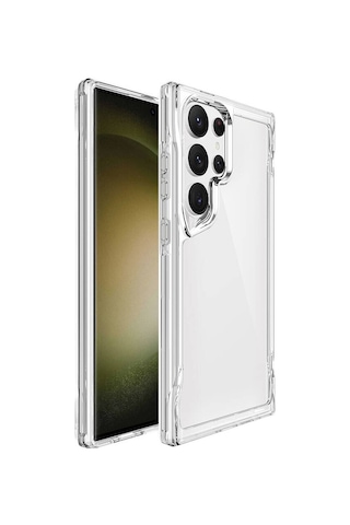 Samsung Galaxy S24 Ultra Uyumlu Kılıf Case, Transparent Smooth Hard Protective Cover
