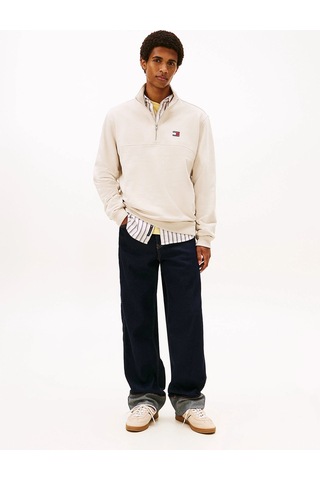 Tommy Hilfiger Tjm Normal Kesim Armalı Yarım Fermuarlı Erkek Beyaz Sweatshirt Dm0dm22344ybh Beyaz