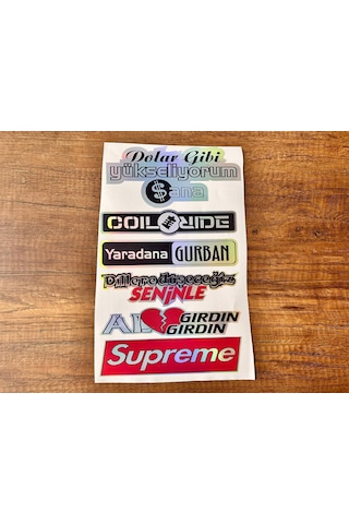 Araç Arka Cam Yazısı Hologramlı Yan Kapı, Yan Cam Stickerı Dolar Gibi