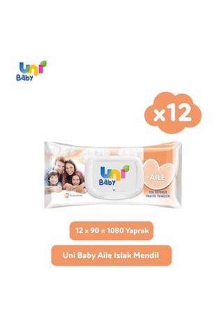 Uni Baby Aile Islak Mendil 12 x 90'lı 1080 Yaprak
