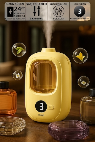 Mioji Mio Smell 2x Yeni Nesil Şarjlı Otomatik Oda Kokusu Makinesi Sarı - Shangri-la Shangri-la Kokusu