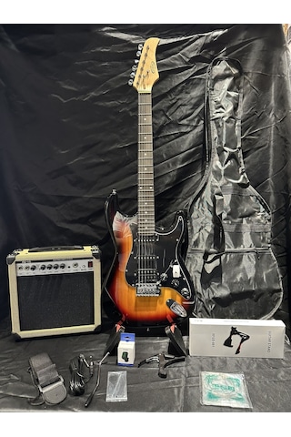 Günışığı Elektro Gitar Full Set 15w Bluetooth Amfi Suhr Burst