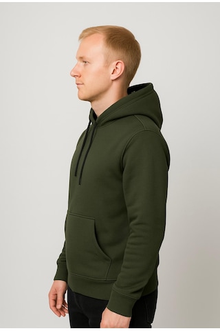 Axxel Erkek Haki Kapüşonlu Sweatshirt-w1108 Haki 3 İplik Şardonlu