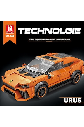Reobrix Creator 690 Lamborghini Urus Suv Araba Yaratıcı Yapı Blok Seti Building Blocks - 408 Parça