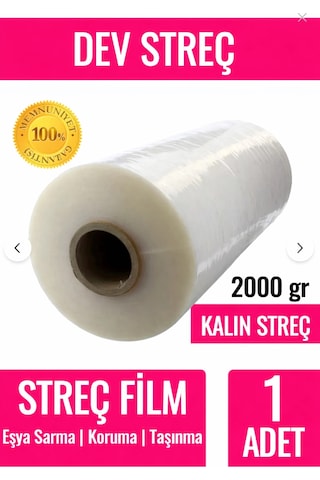 Palet Streci 2000 Gram 300 Metre X 50cm Endüstriyel Palet Streç Film Paketleme Taşınma Streci