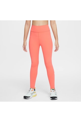 Nike One Dri-fıt Yüksek Belli Turuncu Kız Çocuk Antreman Taytı Turuncu