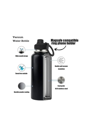 Manyetik Telefon Tutucu Ayarlanabilir Su Şişesi 750 Ml 1000 Ml Diğer Siyah