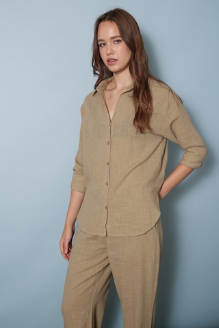 Avrile Oversize Gömlek Zeytin Yeşili