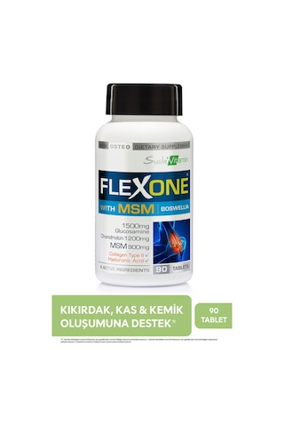 Flexone Glukozamin,kondroitin, Msm,tip 2 Kolajen,hyaluronik Asit,kemik Ve Kıkırdak Desteği 90 Tablet
