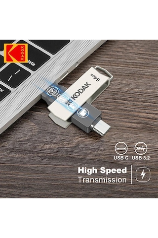 Kodak 64gb.typec Usb 3.2 Apple Uyumlu iPhone 15  Ve Type-c Girişli Tüm Cihazlar