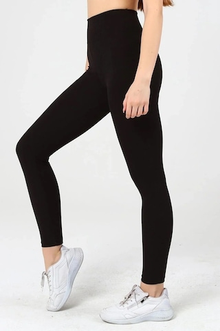 Fit & Fit Tayt Yüksek Bel Geniş Kemer Içi Polarlı Kışlık Fitilli Tayt Fitilli Siyah