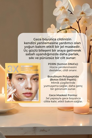 Pdrn Botul Overnight Mask Cilt Yenileyici ve  Kolajenli Jel Maske