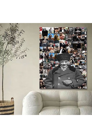Çoklu Atatürk Resmi Kanvas Tablo Canvas Duvar Dekarasyon Duvar Süsü Ölçü Seçmeyi Unutmayınız :