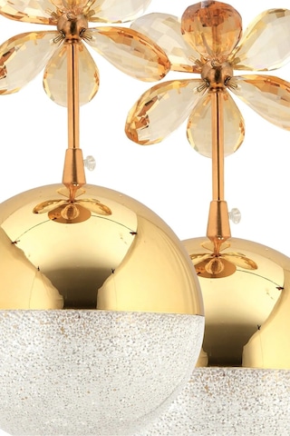 Kelebek 4'lü Gold Sarkıt 3 Renk Modu Ledli Kristal Taşlı Modern Led Avize Gold