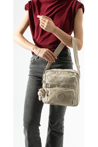 Baginn Kadın Postacı Çanta 28 32 Cm 571 Collection Klinkır Hafif Yağmur Geçirmez Klinkır Kumaş Çok Cepli Krem