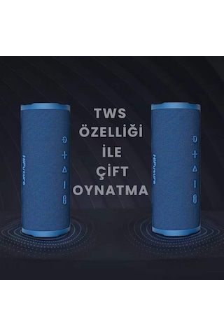 HiFuture Ripple BT5.3 IPX7 30W TWS Su Geçirmez Stereo Hoparlör Mavi