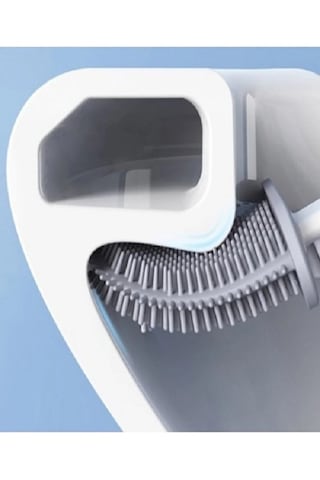 Mobgift Bükülebilir Silikon Tuvalet Banyo Fırçası Gri