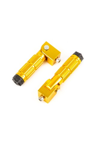 Ranyeek Alüminyum Fırça Motosiklet Ayaküstü - Çevik Katlanabilir 8mm Evrensel Parça - Güvenli Kaymazlı Dizayn Altın, Çift Paket