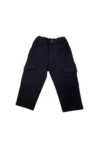Erkek Bebek Cep Detaylı Kargo Pantolon-13592 Siyah