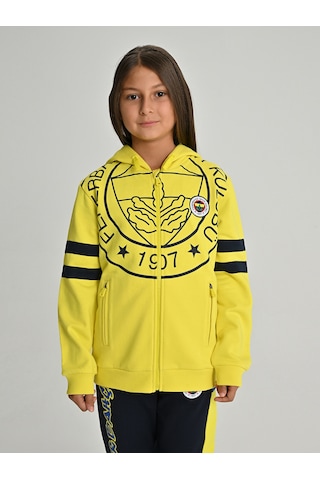 Fenerium Çocuk Trıbun Tek Renk Logolu Sweat Sarı