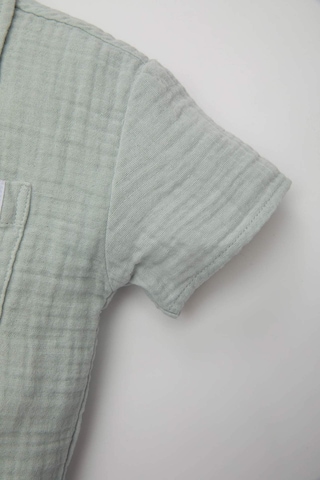 Defacto Erkek Bebek Apaş Yaka Müslin Kısa Kollu Gömlek D1874A524SMBE174 Mavi